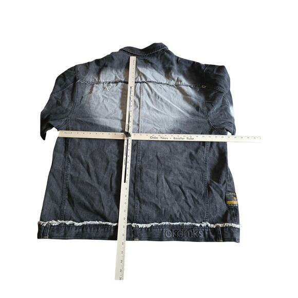 Akademiks Vintage 90s Button Down  Denim Jacket Black/Grey 3XL - Picture 7 of 11